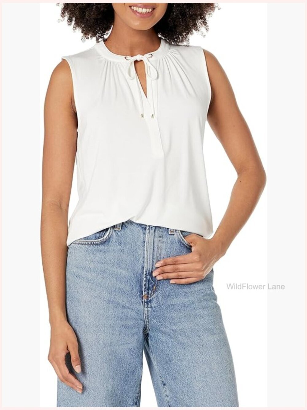 Sleeveless V-Neck Knit Work Blouse Tank Top
